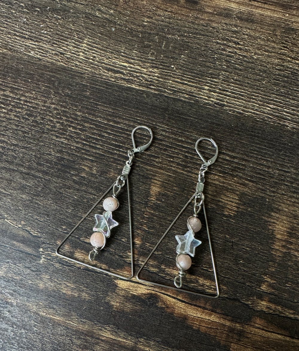 Image of "One w/ the Universe" Earrings w/ Moonstone