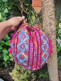 Image 8 of Slouch bag leather pulley in embellished afghan charms