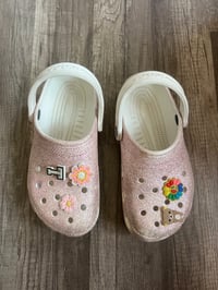 Image 1 of Glitter crocs with charms 