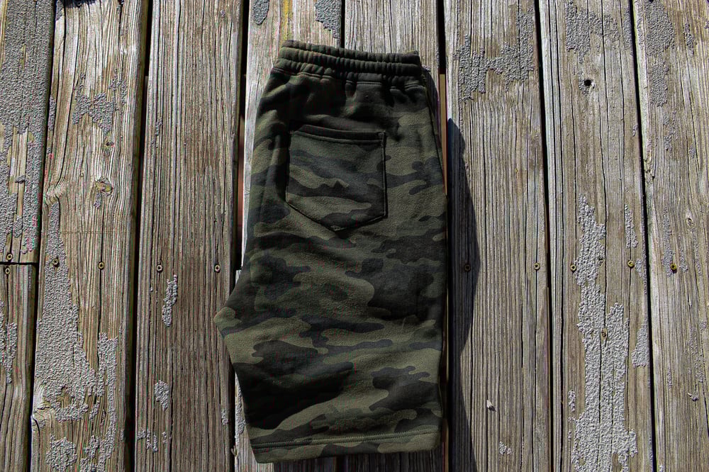 Cauhz™️ Royal Blue Logo Camo Sweat Shorts