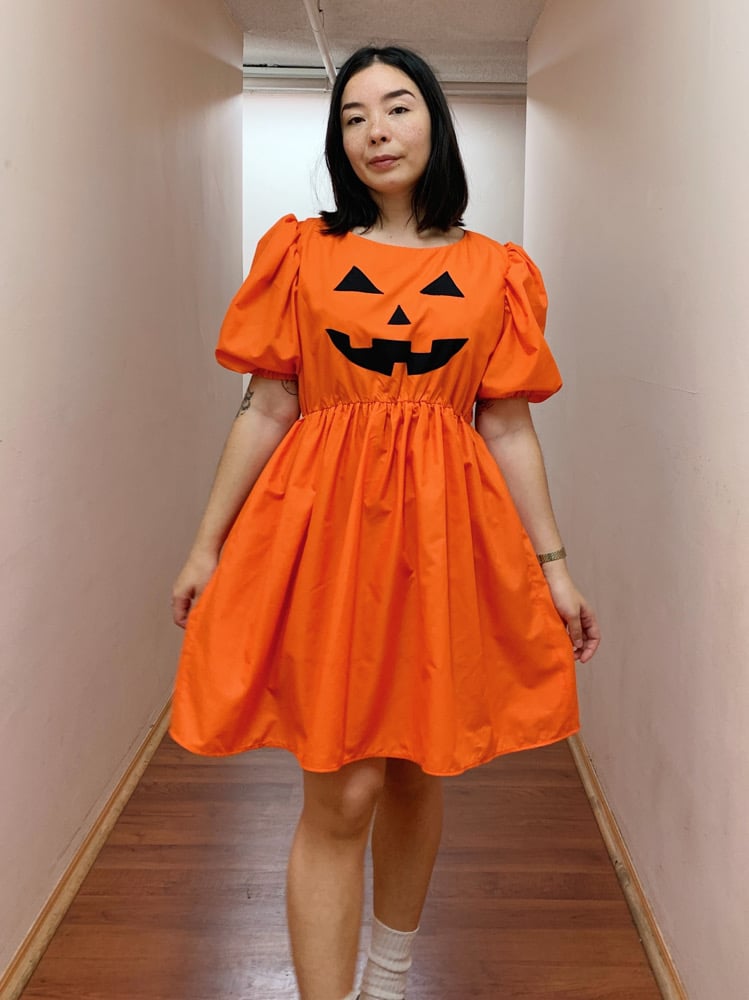 Image of MADE TO ORDER Puff Sleeve Dress — Spooky White Ghostie