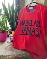 Image 1 of Camiseta bordada a man! Habelas Hainas vermella. Varias tallas!