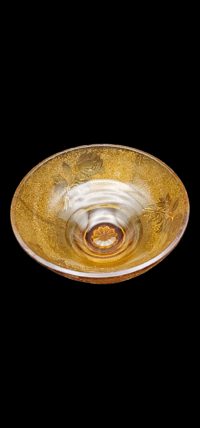 Image 5 of Amber Pedestal Dish with Rose design