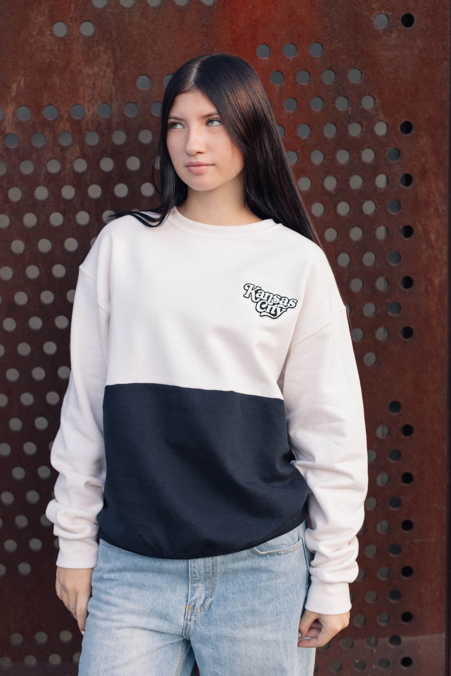 Image of VINTAGE VIBES BLACK/BONE SPLIT COLORBLOCK