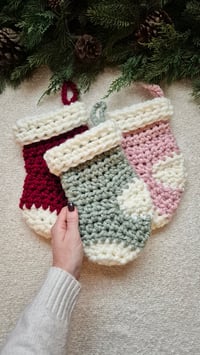 Image 2 of Green Fold over Stocking Small & Large