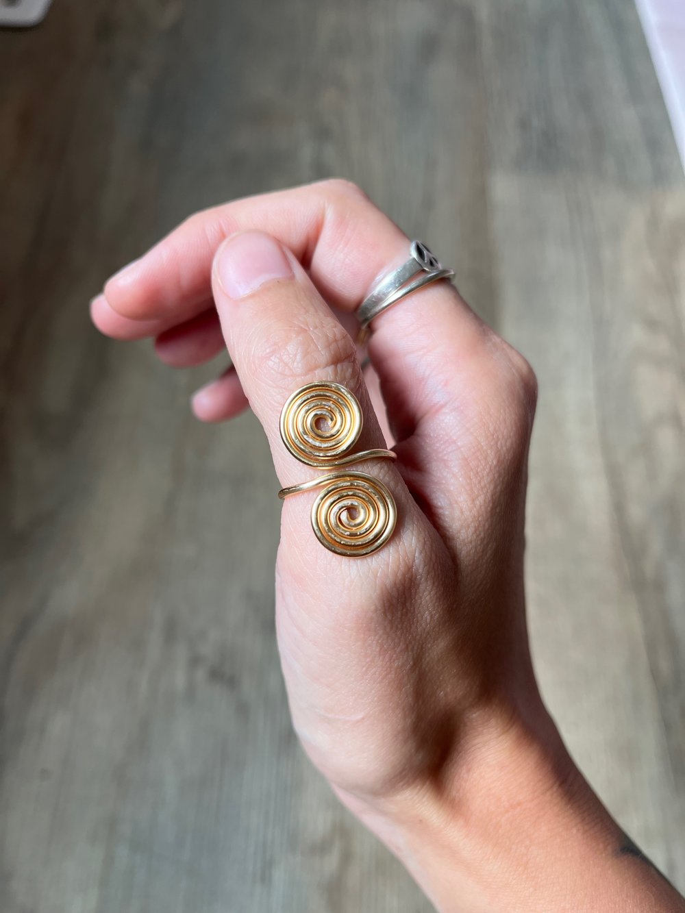 Image of Double Spiral Adjustable Ring