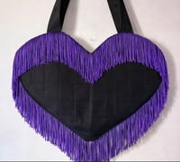 Image 6 of The Custom Fringe Heart Bag – Quilted Statement Tote 🖤❤️🩷💜