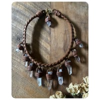 Image 2 of The Empress Necklace - Vera Cruz Crystals and Kodiak Brown Leather