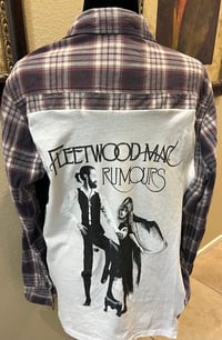 Vintage Gray/White/Red Flannel Shirt Fleetwood Mac