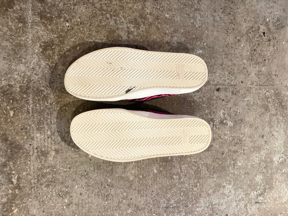 Image of Saint Laurent Venice Zebra Slip Ons
