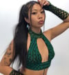 jade halter + fingerless gloves