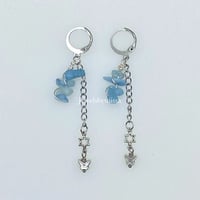 Image 4 of Clear Quartz & Aquamarine earrings 