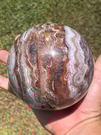 Image 2 of Mexican Lace Agate With Amethyst Sphere #2468