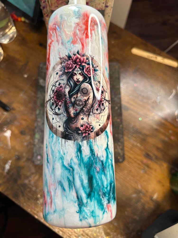 Image of 30oz Rose Teal Marble