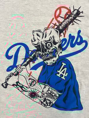 Image of bleed blue T ( oatmeal Heather) 