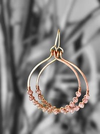 Image 1 of Rose Quartz Hoop Earrings