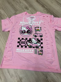 Medium hello pink lace destroyed