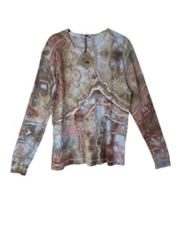 Image 10 of M Unisex Adult Waffle Long Sleeve Shirt in Sedona Geode Ice Dye