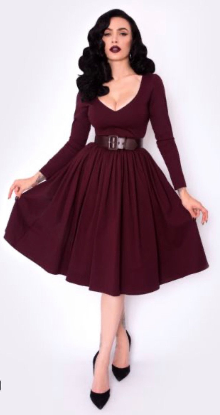 Le femme en noir Burgundy Dress SMALL  RRP $186