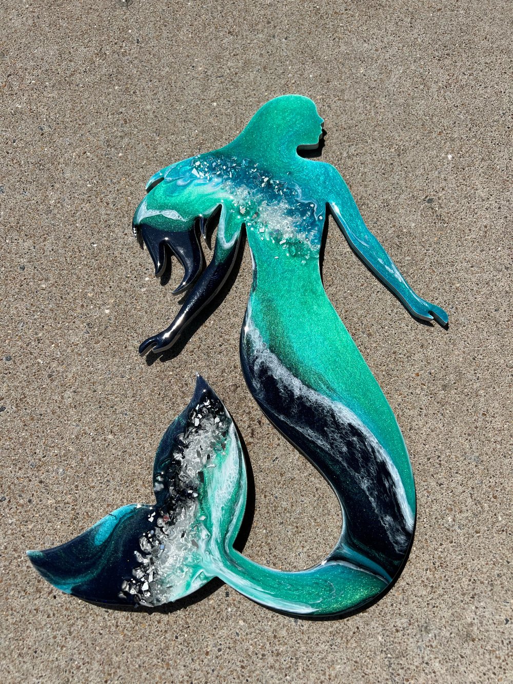 Image of Green/Blue Resin Mermaid 