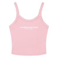 Image 2 of Certified Bad Bitch Micro-rib Tank Top - DTG Print