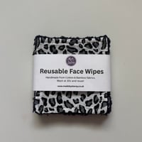 Image 1 of Grey Leopard Reusable Makeup Remover Pads (Pack of 4) – Eco Friendly Washable Face Wipes