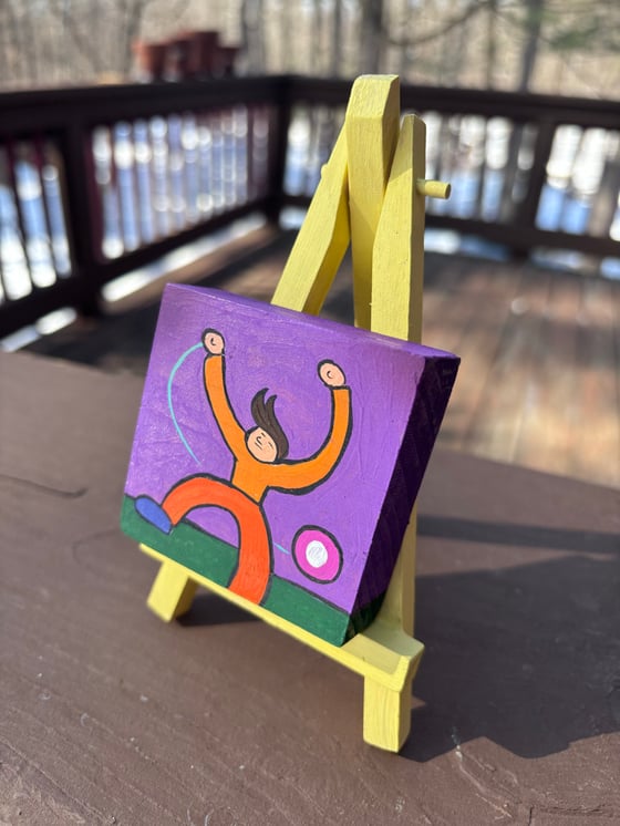 Image of Mini 3 inch Yo-Yo painting with easel