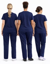 Image 4 of Navy Stretch Scrub Set 