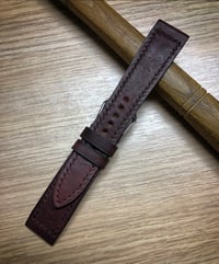 Image 2 of Limited Edition "Milled #8" Horween Shell Cordovan Watch Strap with Box Stitching