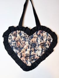Image 2 of Puppy Love Heart Bag – Black Ruffle Edition 