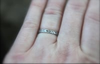 Image 4 of 3mm Sterling Silver Band With Engraved Vines