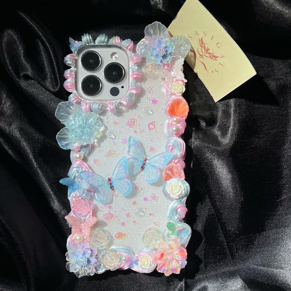 Image of Pastel Pink Blue Elegant Decoden Phone Case For All Brand 
