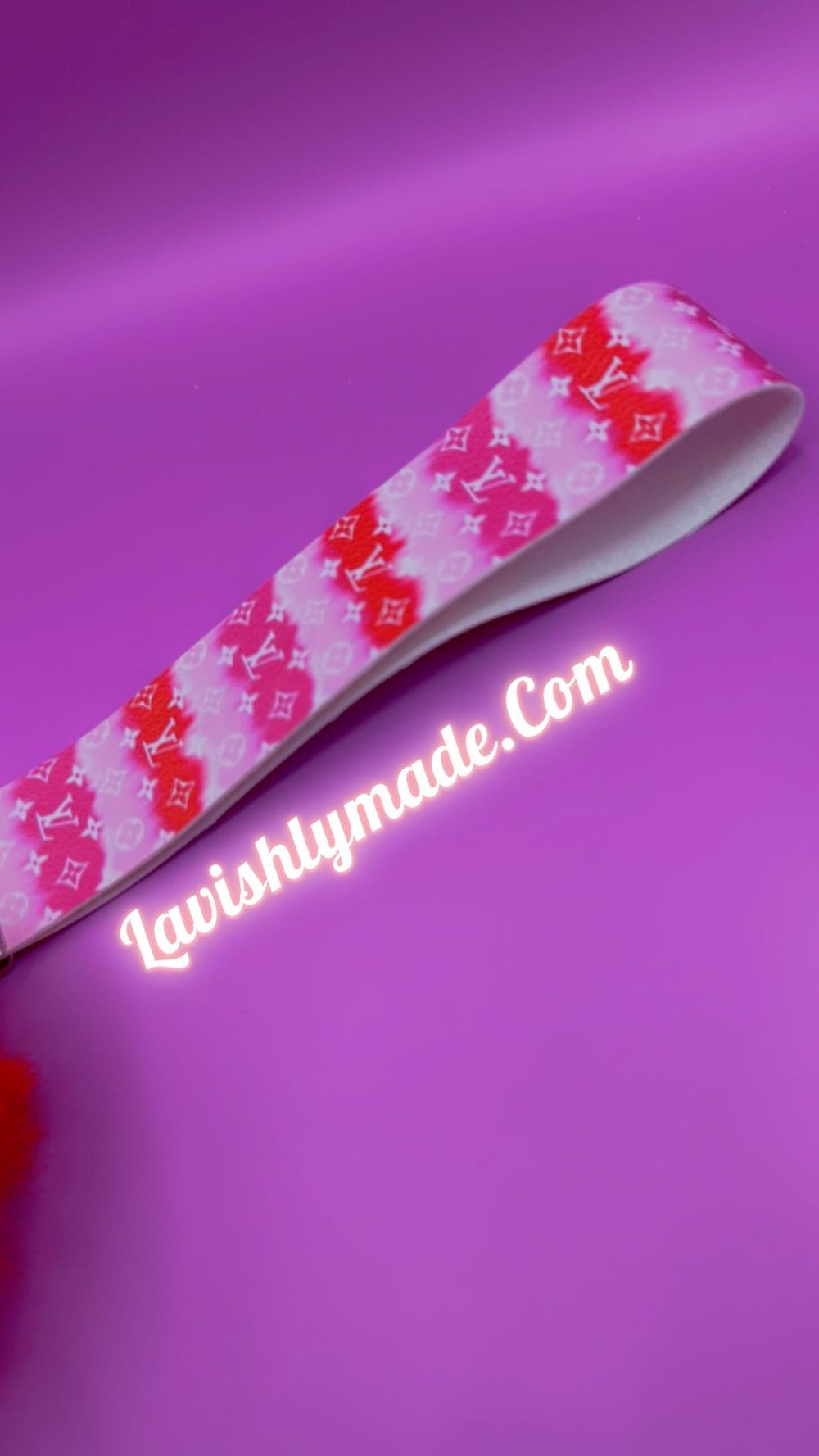 Image of Pink/Red Lv Keychain
