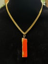 Crystal Chunk Necklace— Golden Red Jasper