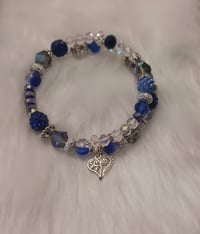 Image 1 of Blue and Silver Wrap Bracelet 