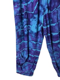 Image 7 of ♻️ UPCYCLED L Free People Linen Blend Pants in Purple Haze Geode Ice Dye