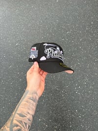  PEACH BRIM PARTLY CLOUDY PHILADELPHIA PHILLIES CUSTOM FITTED CAP