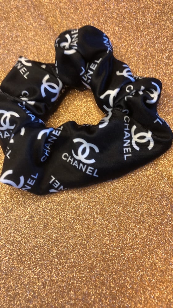 Image of Black chanel inspired scrunchie 