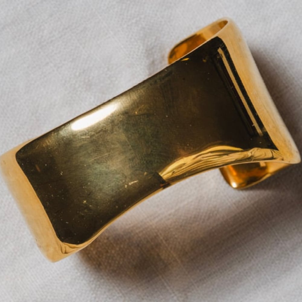 Image of ARANZA 18ct Gold Plated Steel Cuff Bracelet