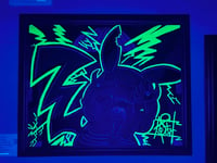 Image 2 of “Pika’s labyrinth” black light reactive original art 16”x20” acrylic on canvas