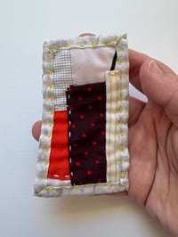 Image 1 of Orange Scrap- extra tiny art quilt