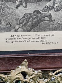 Image 2 of Large-  STATEMENT PIECE "1800's Dante Inferno Gustave Dore" page with preserved spider web - B