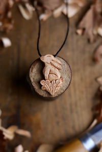Image 1 of The Hare In the Oak Leafs Pendant Necklace 