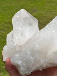 Image 10 of Natural Etched Faced Clear Quartz Points Cluster #2187
