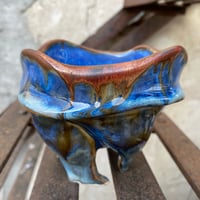 Image 2 of Swagged Lip Candy Dish - Blue & Copper
