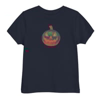 Image 6 of Toddler Jersey T-shirt - Jack O Lantern Retro Orange Glow
