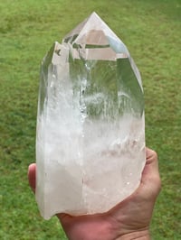 Image 2 of Clear Quartz Twin Points On Display Stand #1848