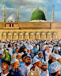 Image 1 of Finding Khidr in Medina original oil painting 