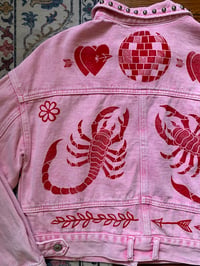 Image 7 of "Cotton Candied" - Pink Studded Printed Denim Jacket