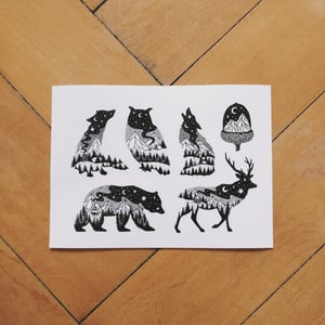 Sticker Sheet Night Animals